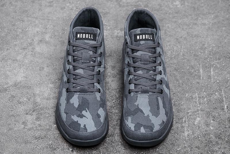 Men's Nobull Dark Camo Canvas Mid Trainers Camo | SG E2231B